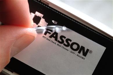 Fasson PET Void Check Matt Chrome-S697-BG45WH