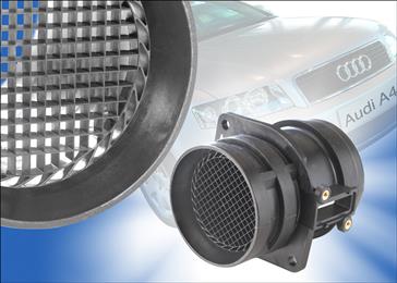 Intricate Audi engine mass airflow sensor body for Hitachi Automotive Systems Ltd. is made from Arnite® TV4 261. The 30% glass fiber reinforced injection moulding PBT resin provides a combination of properties important to the application, including excellent flow, long term dimensional stability, stiffness and strength over a wide temperature range and chemical resistance.
