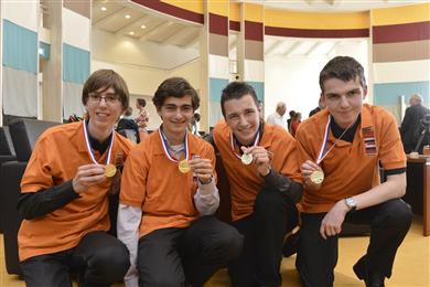 From left to right: Han Mertens - Ronen Brilleslijper - Ymro Hoogendoorn - Christian Böhmer>