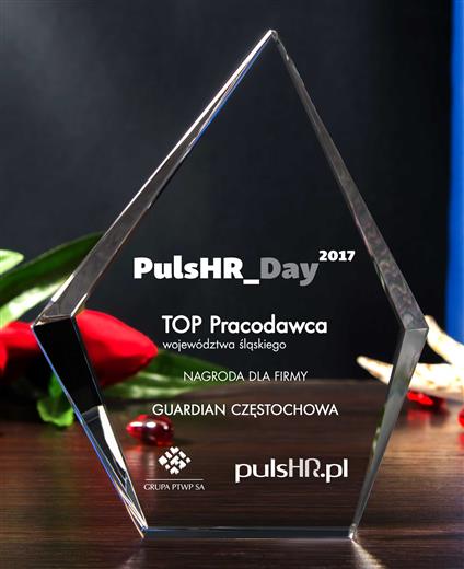 Award TOP employer in Silesia for Guardian Częstochowa.
(Photo Guardian Glass, LLC, GRDPR154)