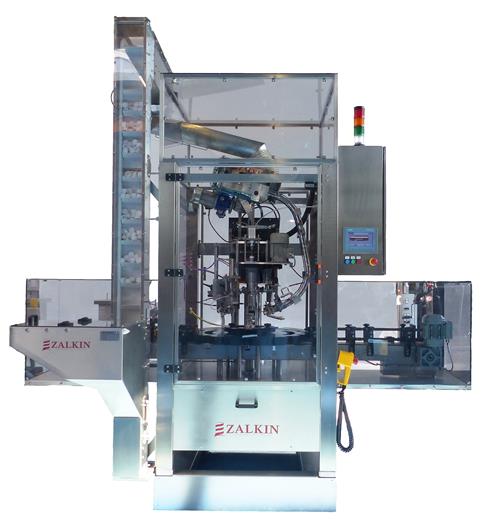 Zalkin Delivers a Price and Performance First at Interpack with the Introduction of the Moderately Priced TM300 Integrated Filler/Capper. (Photo: Pro Mach)