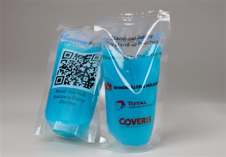 Total, Windmöller & Hölscher and Coveris collaboration on Stand-up Pouch using Total Lumicene Supertough®.
(Photo: Paul Coerten, PR024)