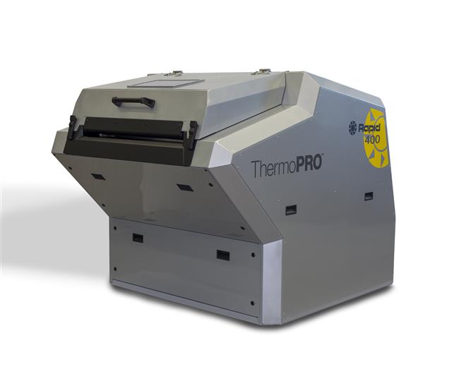 Neuer ThermoPRO Granulator von Rapid Granulator maßgeschneidert für die Inline Zerkleinerung an Themoformanlagen. 
(Fotos: Rapid Granulator, PR047)