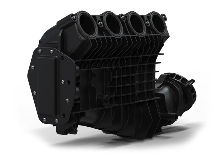 With a high weld strength and long-term temperature resistance up to 230 C, Vydyne® XHT performs well in under-hood parts like integrated air intake manifolds.
(Photo: Ascend Performance Materials, APMPR038)