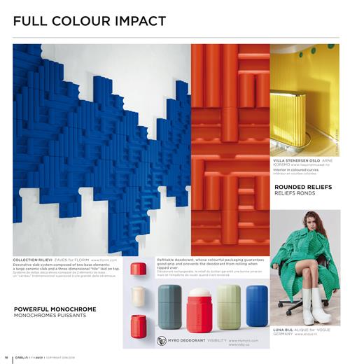 Page 18 of IMPULSE FW2021 trend book to be presented by Carlin at Premiere Vision Paris, February 12-14, 2019. 
(Photo: Carlin)