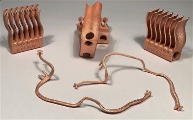GE Additive Arcam EBM - pure copper parts. 
(Photo: GE Additive, GEADPR030)