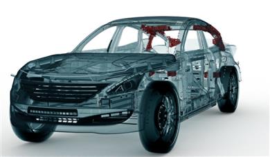 Henkel and RLE International demonstrate the lightweighting potential of Teroson structural foam in hybrid automotive body parts. 
(Photo: Henkel/RLE International, PR069)