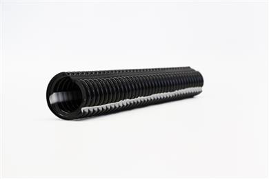 A new type of Polyflex corrugated tube for cable management systems in vehicle construction, which is co-extruded combining polyamide and a thermoplastic elastomer from KRAIBURG TPE that provides outstanding temperature resistance, processability, adhesion and surface quality.
(Image: © 2019 Schlemmer)