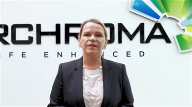 Screen capture of Heike van de Kerkhof, CEO of Archroma, delivering a message at the online 2020 Green Supply Chain Forum of the Institute of Public & Environmental Affairs. (Photo: Archroma)