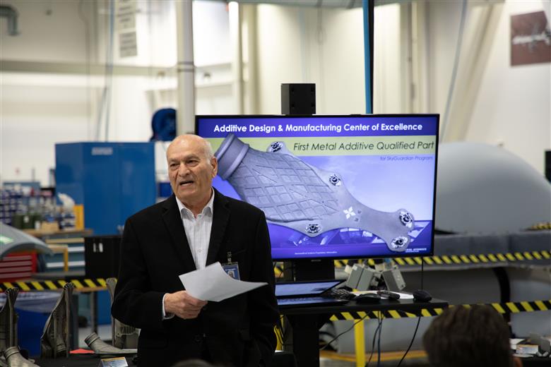 Elie Yehezkel, Senior Vice President of GA-ASI’s Advanced Manufacturing Technologies attends an executive review in December 2019. 
(Photo: GA-ASI, GEADPR036)
