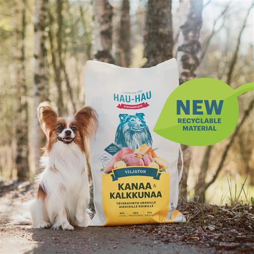 Mondi and Vafo Group unleash recyclable dog food packaging for leading Finnish brand Hau-Hau Champion
(Photo: Mondi, PR195)