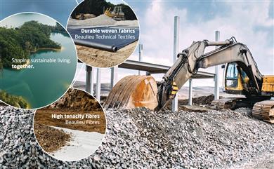 Explore the durability & carbon-footprint reduction benefits of geotextile fibres & woven fabrics at EuroGeo7.
(Photo: © Beaulieu International Group)

