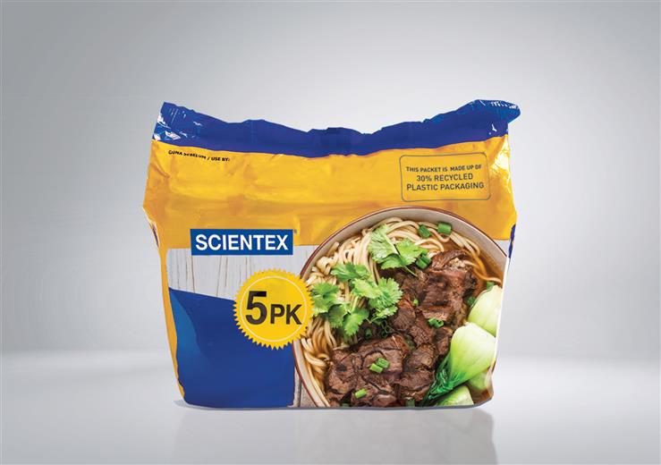 SABIC enables Scientex to implement the world’s first flexible food packaging made from SABIC certified circular polypropylene (PP) based on advanced OBP. With a mass balance accounted OBP content of 30%, the certified circular PP from SABIC performs the same way as the incumbent fossil based virgin grade PP. 
(Photo: Scientex)