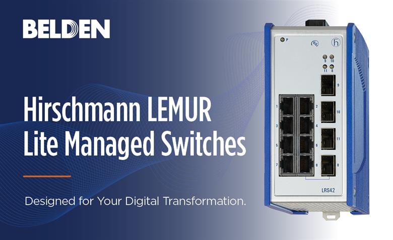 Belden launches Lite Managed Switches and new Hirschmann Operating System.
(Photo: Belden, PR527)