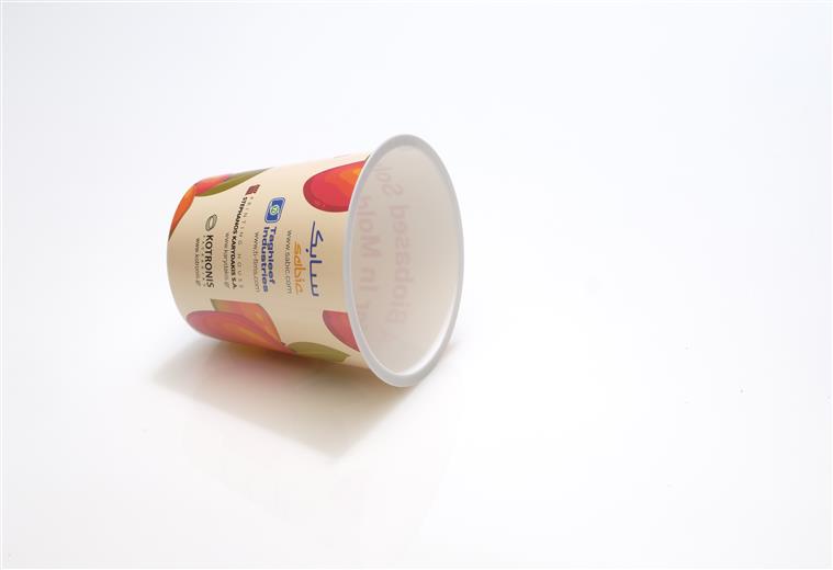 In a comprehensive value chain collaboration with Taghleef Industries, Karydakis IML S.A. and Kotronis Packaging, SABIC promotes the use of responsibly sourced and certified renewable polypropylene resins in the production of fully recyclable mono-material packaging containers with advanced in-mold labeling (IML) technology.