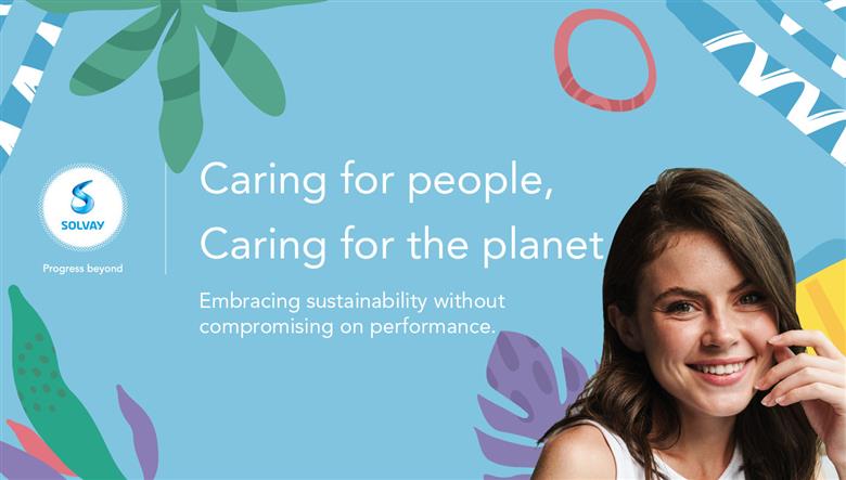 Solvay at in-cosmetics 2023: “Caring for People, Caring for the Planet”. (Photo: Solvay, PR071)
