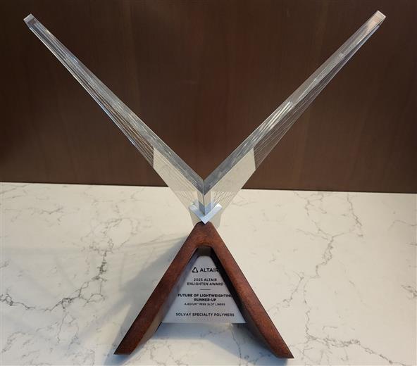 Solvay Named Runner-Up in ‘Future of Lightweighting’ of the 2023 Altair Enlighten Award. (Photo: Solvay, PR089)
