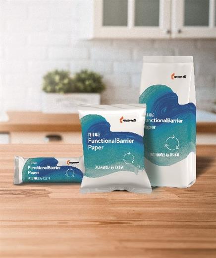 Mondi’s FunctionalBarrier Paper range – fibre-based packaging alternatives that are enhanced with a barrier and recyclable in existing paper waste streams across Europe. 
(Foto: Mondi, PR305)