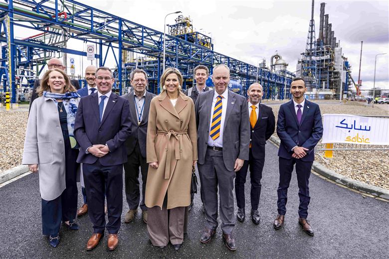 Queen Máxima of the Netherlands visits SABIC & Plastic Energy world-first commercial advanced recycling unit.